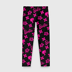 Леггинсы для девочки Барби паттерн черно-розовый, цвет: 3D-принт
