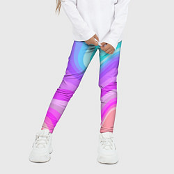 Леггинсы для девочки Неоновая разноцветная волна, цвет: 3D-принт — фото 2
