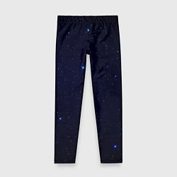 Леггинсы для девочки Тёмный космос и синие звёзды, цвет: 3D-принт