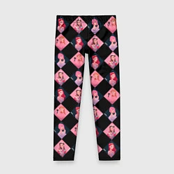 Леггинсы для девочки Клеточка black pink, цвет: 3D-принт
