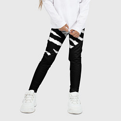 Леггинсы для девочки Полосы зебры с черным, цвет: 3D-принт — фото 2