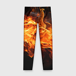 Леггинсы для девочки Black fire style, цвет: 3D-принт