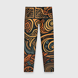 Леггинсы для девочки Узор в викингском стиле, цвет: 3D-принт