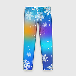 Леггинсы для девочки Снегопад на Новый год, цвет: 3D-принт