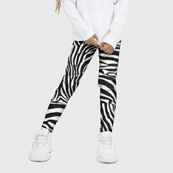Леггинсы для девочки Шкура зебры черно - белая графика, цвет: 3D-принт — фото 2