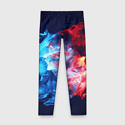 Леггинсы для девочки Синяя красная ледянная абстракция, цвет: 3D-принт