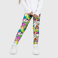 Леггинсы для девочки Цветное граффити, цвет: 3D-принт — фото 2