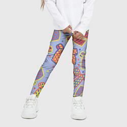 Леггинсы для девочки Узор с яркими разноцветными бантами в горошек, цвет: 3D-принт — фото 2