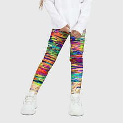 Леггинсы для девочки Разноцветный глитч, цвет: 3D-принт — фото 2