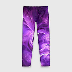 Леггинсы для девочки Фиолетовая фрактальная абстракция, цвет: 3D-принт