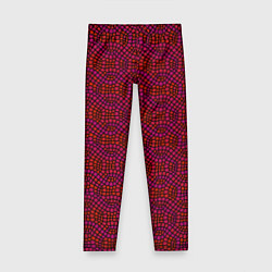 Леггинсы для девочки Витражный паттерн оттенков красного, цвет: 3D-принт