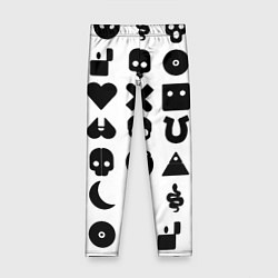 Леггинсы для девочки Love death robots pattern white, цвет: 3D-принт