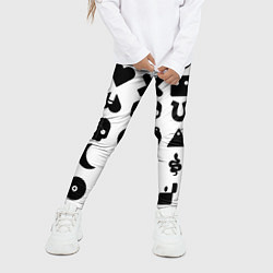 Леггинсы для девочки Love death robots pattern white, цвет: 3D-принт — фото 2