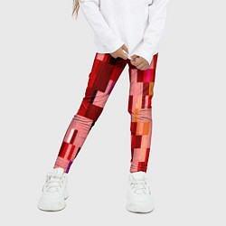 Леггинсы для девочки Красный глитч, цвет: 3D-принт — фото 2