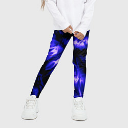 Леггинсы для девочки Абстракция чёрно-синий шёлк, цвет: 3D-принт — фото 2