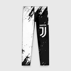 Леггинсы для девочки Juventus краски чёрнобелые, цвет: 3D-принт