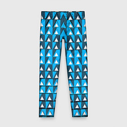 Леггинсы для девочки Узор из треугольников синий, цвет: 3D-принт