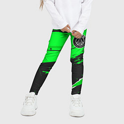 Леггинсы для девочки PSG sport green, цвет: 3D-принт — фото 2
