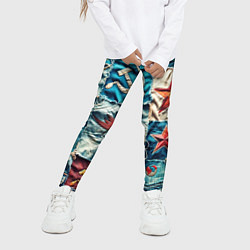 Леггинсы для девочки Пэчворк джинсы из СССР, цвет: 3D-принт — фото 2