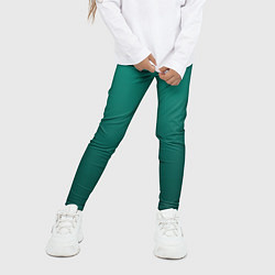 Леггинсы для девочки Градиент нефритовый зелёный, цвет: 3D-принт — фото 2