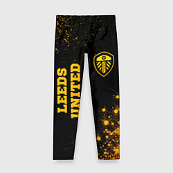 Детские легинсы Leeds United - gold gradient вертикально