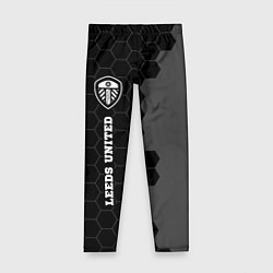 Леггинсы для девочки Leeds United sport на темном фоне по-вертикали, цвет: 3D-принт