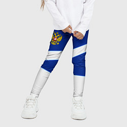 Леггинсы для девочки Россия спортивная коллекция геометрия, цвет: 3D-принт — фото 2