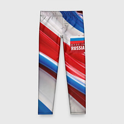 Леггинсы для девочки Герб России на абстрактном фоне, цвет: 3D-принт