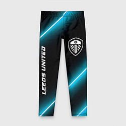 Леггинсы для девочки Leeds United неоновые лампы, цвет: 3D-принт