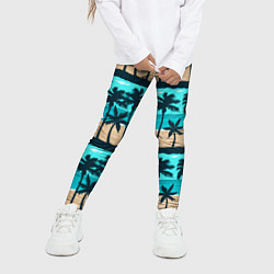 Леггинсы для девочки Пляжные пальмы паттерн, цвет: 3D-принт — фото 2