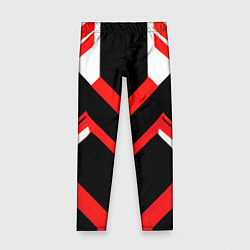 Детские легинсы Красно-белые полосы и чёрный фон