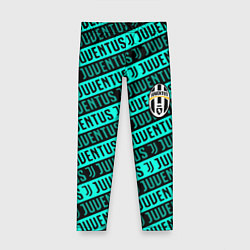 Леггинсы для девочки Juventus pattern logo steel, цвет: 3D-принт