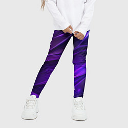Леггинсы для девочки Фиолетовая объемная неровная текстура, цвет: 3D-принт — фото 2