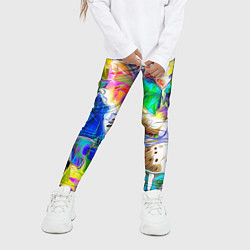 Леггинсы для девочки Живописные бабочки, цвет: 3D-принт — фото 2