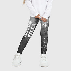 Леггинсы для девочки Aston Villa - grey gradient вертикально, цвет: 3D-принт — фото 2