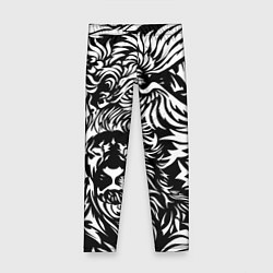 Леггинсы для девочки Лев и орел в виде узоров, цвет: 3D-принт