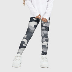 Леггинсы для девочки Камуфляж армейский серый, цвет: 3D-принт — фото 2