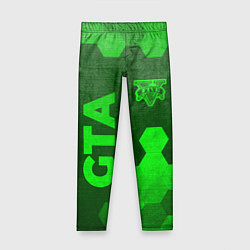 Леггинсы для девочки GTA - green gradient вертикально, цвет: 3D-принт