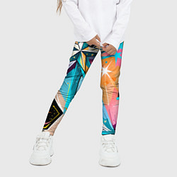 Леггинсы для девочки Граффити звезды, цвет: 3D-принт — фото 2
