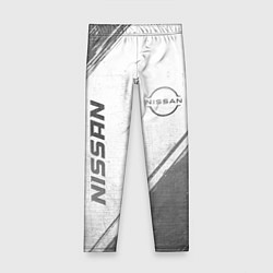 Леггинсы для девочки Nissan - white gradient вертикально, цвет: 3D-принт