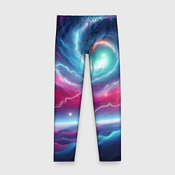 Леггинсы для девочки Spiral neon galaxy - ai art fantasy, цвет: 3D-принт
