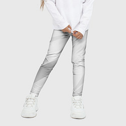 Леггинсы для девочки Светлый серый полосы с градиентом, цвет: 3D-принт — фото 2