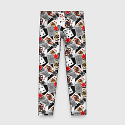 Леггинсы для девочки Карты и фишки, цвет: 3D-принт