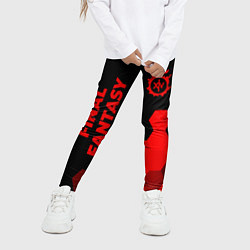 Леггинсы для девочки Final Fantasy - red gradient вертикально, цвет: 3D-принт — фото 2