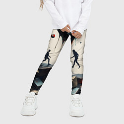 Леггинсы для девочки Сюрреалистичные люди и камни, цвет: 3D-принт — фото 2