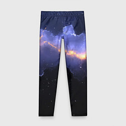 Леггинсы для девочки Молния в фиолетовом небе текстура, цвет: 3D-принт