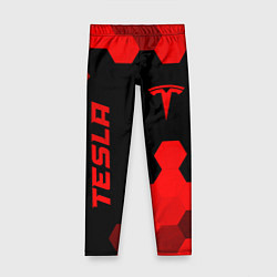Леггинсы для девочки Tesla - red gradient вертикально, цвет: 3D-принт