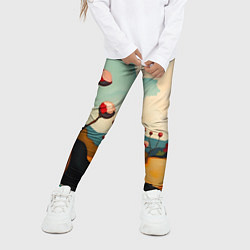 Леггинсы для девочки Сюрреалистичный пейзаж с цветами, цвет: 3D-принт — фото 2