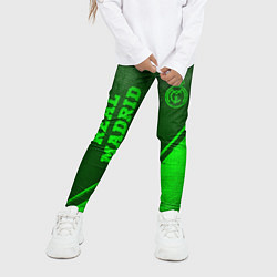 Леггинсы для девочки Real Madrid - green gradient вертикально, цвет: 3D-принт — фото 2