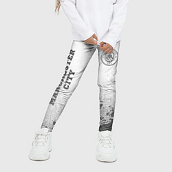 Леггинсы для девочки Manchester City - white gradient вертикально, цвет: 3D-принт — фото 2